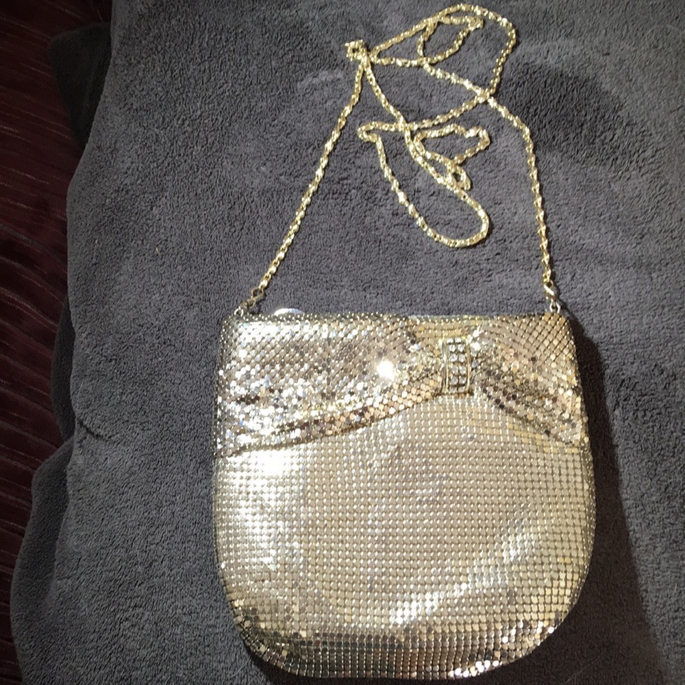 Platinum metal mesh evening bag
